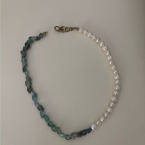 Pearl and blue bead Free People choker